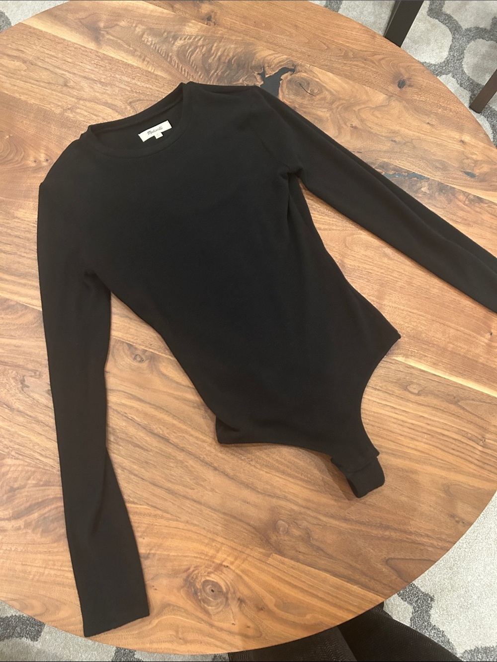Madewell Women's Black sweater Long-Sleeve Bodysuit